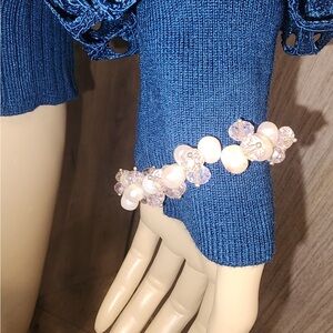 Elegant Freshwater Pearl and Pink Crystal Bracelet